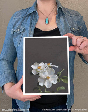 White Roses (Canvas and Paper Print)